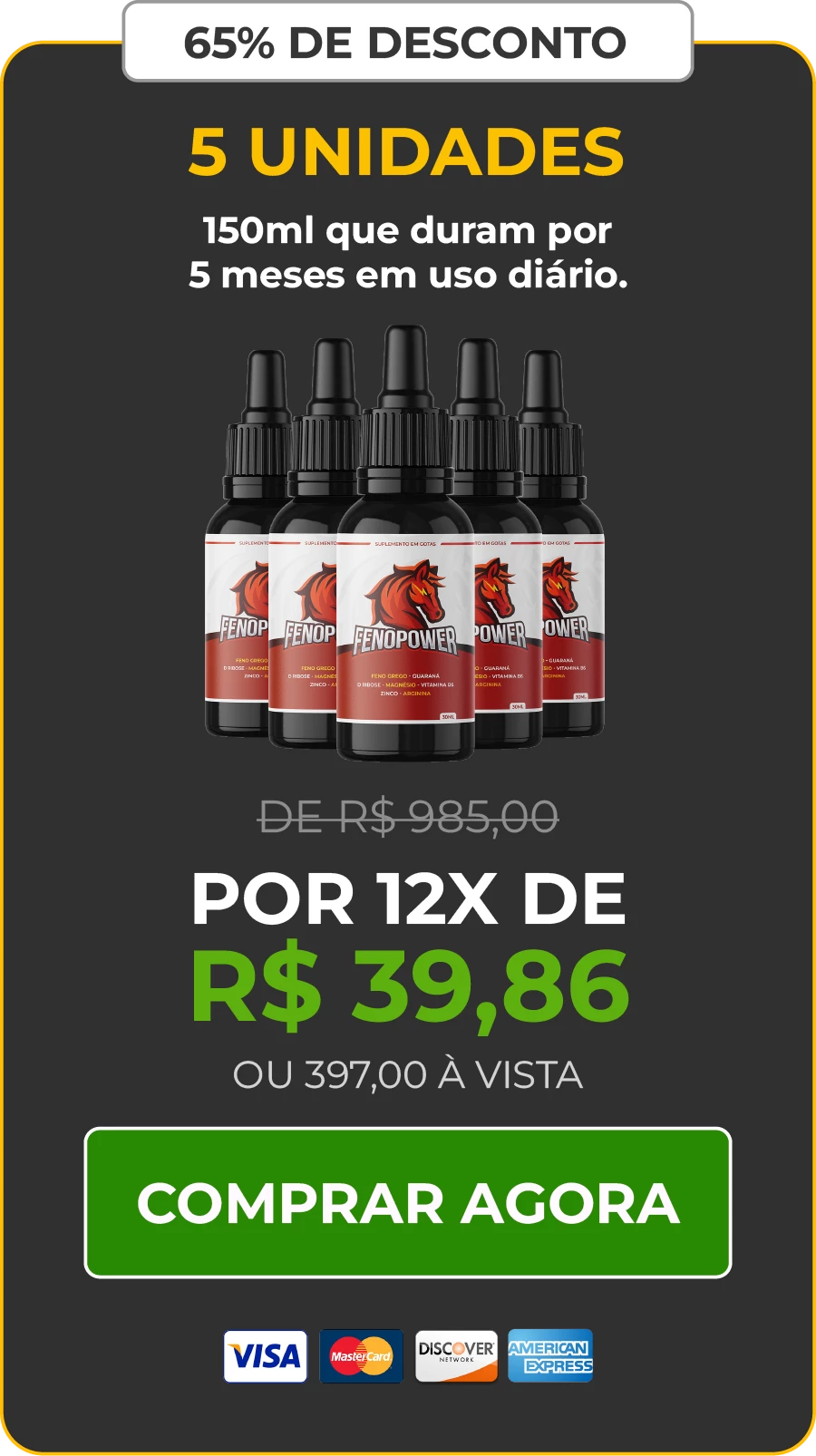 Fenopower é um estimulante para homens 100% natural que ajuda a recuperar sua virilidade, com aumento da testosterona, mais potência na cama, orgasmos mais longos e melhor desempenho sexual. Satisfaça sua parceira como nunca antes!